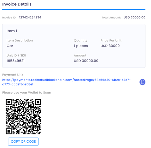 Crypto Invoicing Screenshot